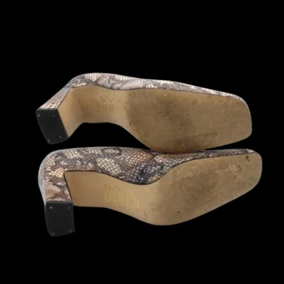 Hillard & Hanson Python Leather Block Heels - Picture 6 of 8